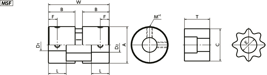MSFFlexible Couplings - Serration - Type寸法図