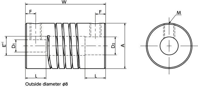 MSHFlexible Couplings - Spiral Slit Type寸法図