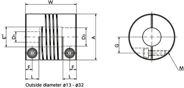 MSHFlexible Couplings - Spiral Slit Type寸法図