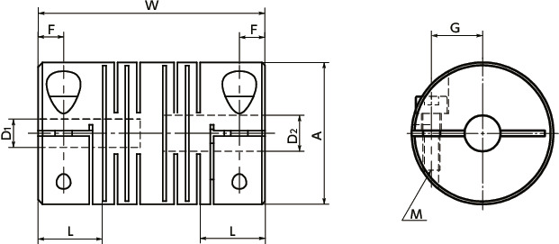 MSXP-C-W-SPCoupling for Vacuum Variable Capacitor寸法図