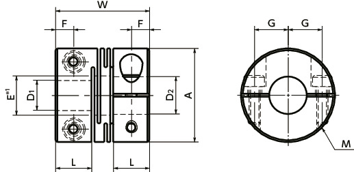 MWS-CFlexible Couplings - Slit Type - Clamping Type寸法図