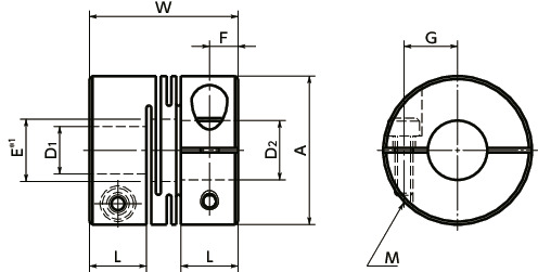 MWSS-CFlexible Couplings - Slit Type - Clamping Type寸法図