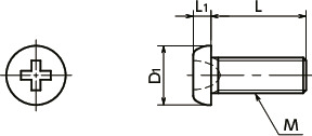 SNZPPhosphor Bronze Pan Head Machine Screws for Precision Instruments (Miniature Screws)寸法図