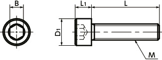 SNSL-PNHex Socket Head Cap Screws - SUS316L / Surface hardening treatment寸法図