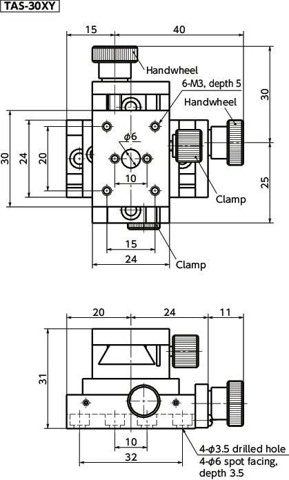 TAS-XYXY-axis Screw Stages寸法図