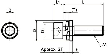 SNSQLGWasher Tích hợp vít đậy đầu ổ cắm Hex - Thép không gỉ độ bền cao 寸 法 図