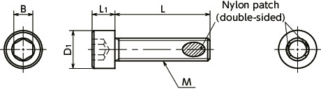 SNSLG-ALKHigh Strength Stainless Steel Socket Head Cap Screws with Nylon Patch寸法図