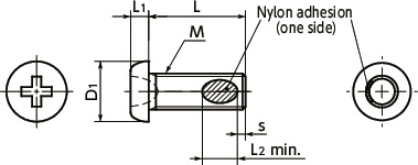 SNZ-TBZ-ALKPan Head Machine Screws for Precision Instruments (Miniature Screws with Nylon Patch)寸法図