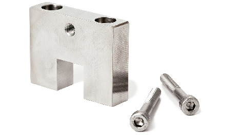 NLSENSStoppers for Linear Guides, Base Mounting, Stainless Steel, with Fine Threaded Hole for Positioning