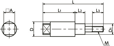 NLSKStoppers for Linear Guides, Rail Mounting, Steel寸法図
