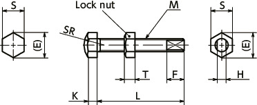 NSBRHStopper Bolts for Linear Guides Series, Rounded Head Type寸法図