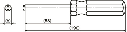 SROTOne Side Screwdriver for Tamper Resistant Screws寸法図
