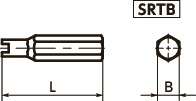 SRTBTwee gatenbits voor sabotagebestendige schroeven 寸 法 図