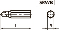 SRWB Tri-wing bits voor manipulatiebestendige schroeven 寸 法 図