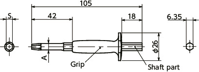 SKEIBStripped Screw Removal Bits寸法図