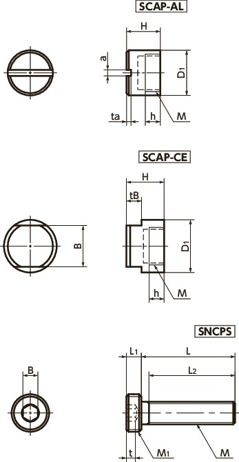 SCAP-CECover Caps寸法図