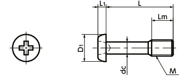 SSCZSPan head captive machine screws for precision instruments (miniature screws)寸法図