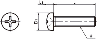 SPEG-P(INCH)Plastic Inch Cross Recessed Pan Head Machine Screws - PEEK GF30寸法図