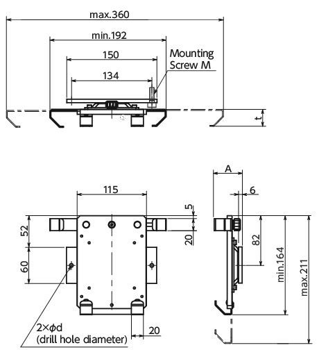 DTAR-AFTablet PC 홀더 寸 法 図