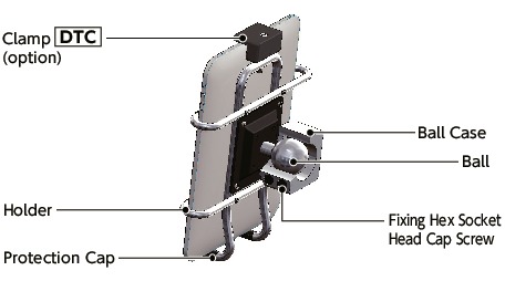 DTK-AFTablet PC 마운팅 시스템-360 ° 회전 타입-볼트 고정