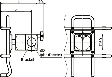 DTT-PBTablet PC Mounting System - 360°rotation Type - Spring Retention寸法図