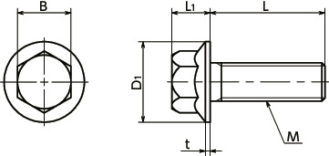 SFH-TZBFlanged Hex Bolts寸法図