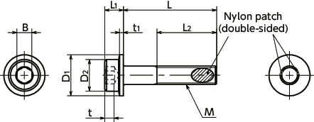 SFSS-ALKFlanged Hex Socket Head Bolts with Nylon Patch寸法図