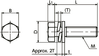 SNHP3SHexagon Head Screws with Captive Washer寸法図