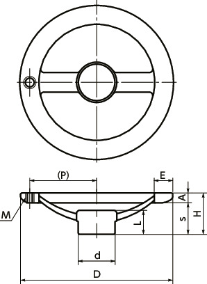 HSMStainless 스틸 핸드 휠 치수 図
