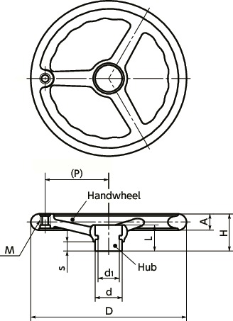 PHPlastic Handwheel 치수도