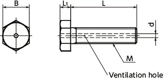 SVHS 육각 볼트 (환기 구멍 부착) 寸 法 図