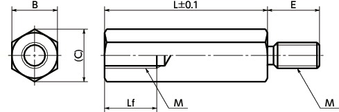 SHA-ELHexagon Post寸法図