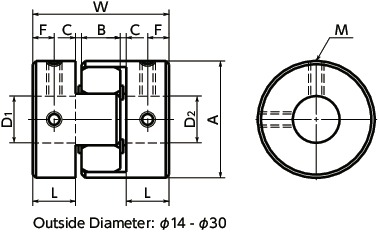 NBK MJC-55-ERD-19-20 Jaw Flexible Coupling Bore Diameters 19 mm and 20 mm Set Screw Type Aluminum A2017 NBK MJC-55-ERD-19-20 Jaw Flexible Coupling Bore Diameters 19 mm and 20 mm Set Screw Type Aluminum A2017