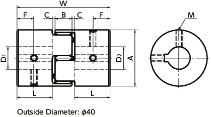 Aluminum A2017 28 mm and 38 mm Bore Diameters Set Screw and Key Type NBK MJC-65K-RD-28-38 Jaw Flexible Coupling Aluminum A2017 28 mm and 38 mm Bore Diameters Set Screw and Key Type NBK MJC-65K-RD-28-38 Jaw Flexible Coupling