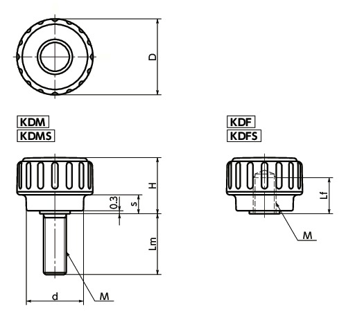 KDM-25-M6_Dimple Knob|NBK | The Motion Control Components