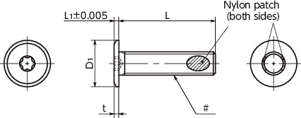 SETS-ALK(INCH)Inch Super Ultra Low Profile Hexalobular Socket Head Cap Screws with Nylon Patch寸法図