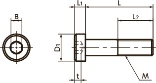 SLHSHex Innensechskantschrauben mit niedrigem Profil (SUSXM7) 寸 法 図