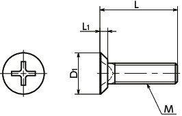 SNF-TBZ-SUC 鈑金用十字平頭螺絲寸法図