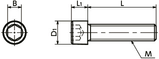 SNSL-SDSocket Head Cap Screws with Small Head - 316L Stainless Steel寸法図