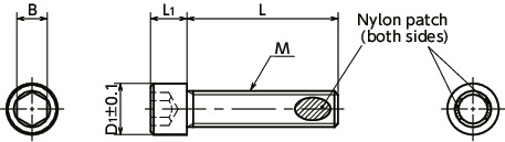 SNSS-SD-ALKSocket Head Cap Screws with Small Head and Nylon Patch寸法図