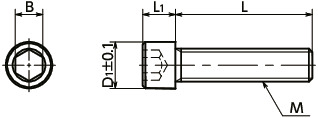 SNSS-SD-MOSocket Head Cap Screws with Small Head - MoS<sub>2</sub> Coating寸法図
