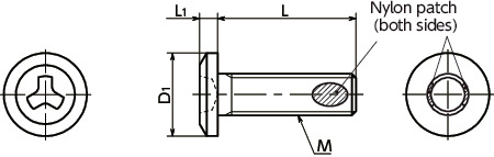 SRSHS-ALKUltra Low Profile Tamper-Resistant Screws with Nylon Patch寸法図