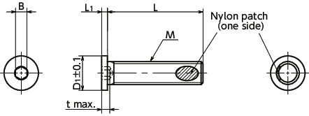 SSH-SD-EL-ALKSocket Head Cap Screws with Ultra Low Profile & Small Head and Nylon Patch寸法図