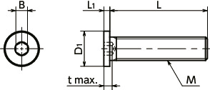SSHL-SDSocket Head Cap Screws with Ultra Low Profile & Small Head - 316L Stainless Steel寸法図
