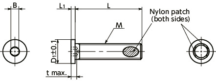 SSHS-SD-ALKSocket Head Cap Screws with Ultra Low Profile & Small Head and Nylon Patch寸法図