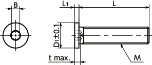 SSHT-SDSocket Head Cap Screws with Ultra Low Small Head - Titanium寸法図