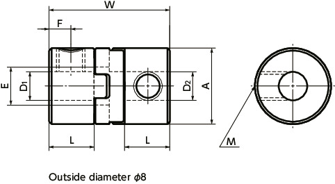 MOSFlexible Couplings - Oldham Type - Set Screw Type寸法図