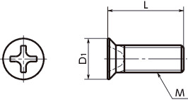 SPA-MFPlastic Cross Recessed Micro Flat Head Machine Screws - RENY寸法図