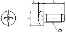 SPA-TPPlastic Cross Recessed Pan Head Tapping Screws - RENY寸法図