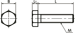 SPV-H1Plastic Screws - Hexagon Head Screws - PVDF寸法図